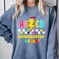 Kindergarten ABCD Rocks Teacher Student Back To School Comfort Colors Sweatshirt Blue Jean