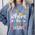 Kindergarten Where The Adventure Begins Shirt Children's Teacher Comfort Colors Sweatshirt Blue Jean Kindergarten Where The Adventure Begins Shirt Children's Teacher Comfort Colors Sweatshirt Blue Jean