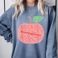 Kindergarten Apple Word Art For Teachers & Students Comfort Colors Sweatshirt Blue Jean Kindergarten Apple Word Art For Teachers & Students Comfort Colors Sweatshirt Blue Jean