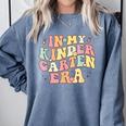 In My Kindergarten Era Retro Back To School Teacher Student Comfort Colors Sweatshirt Blue Jean