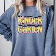 Kindergarten Pencil First Day Of School Teacher Toddler Kids Comfort Colors Sweatshirt Blue Jean Kindergarten Pencil First Day Of School Teacher Toddler Kids Comfort Colors Sweatshirt Blue Jean