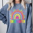 Kindergarten Rainbow Girls Boys Teacher Team Kinder Squad Comfort Colors Sweatshirt Blue Jean Kindergarten Rainbow Girls Boys Teacher Team Kinder Squad Comfort Colors Sweatshirt Blue Jean