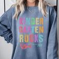 KINDERGARTEN ROCKS Teacher Crew Rock Star Kinder Team Comfort Colors Sweatshirt Blue Jean KINDERGARTEN ROCKS Teacher Crew Rock Star Kinder Team Comfort Colors Sweatshirt Blue Jean