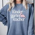 Kindergarten Teacher Dinosaur Back To School Comfort Colors Sweatshirt Blue Jean