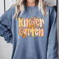 Kindergarten Teacher Fall Pumpkin Autumn Cute Comfort Colors Sweatshirt Blue Jean