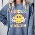 Kindergarten Teacher Team Hippie Smile Face Back To School Comfort Colors Sweatshirt Blue Jean Kindergarten Teacher Team Hippie Smile Face Back To School Comfort Colors Sweatshirt Blue Jean