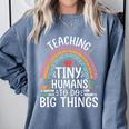 Kindergarten Teacher Tiny Humans Pre-School Teacher Comfort Colors Sweatshirt Blue Jean Kindergarten Teacher Tiny Humans Pre-School Teacher Comfort Colors Sweatshirt Blue Jean