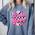 Kindergarten Teacher Women Checkered First Day Of School Comfort Colors Sweatshirt Blue Jean Kindergarten Teacher Women Checkered First Day Of School Comfort Colors Sweatshirt Blue Jean