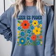 Leer Es Poder Cute Floral Boho Spanish Teacher Reading Comfort Colors Sweatshirt Blue Jean Leer Es Poder Cute Floral Boho Spanish Teacher Reading Comfort Colors Sweatshirt Blue Jean