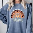 Leopard Rainbow Thankful Thanksgiving Teacher Women Kids Comfort Colors Sweatshirt Blue Jean Leopard Rainbow Thankful Thanksgiving Teacher Women Kids Comfort Colors Sweatshirt Blue Jean