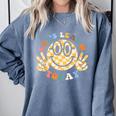 Let's Learn Today First Day Of School For Teacher Student Comfort Colors Sweatshirt Blue Jean