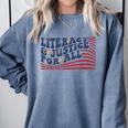 Literacy Justice For All Teacher Comfort Colors Sweatshirt Blue Jean Literacy Justice For All Teacher Comfort Colors Sweatshirt Blue Jean