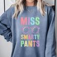 Little MISS SMARTY PANTS School Grad Teacher Last Day Comfort Colors Sweatshirt Blue Jean Little MISS SMARTY PANTS School Grad Teacher Last Day Comfort Colors Sweatshirt Blue Jean