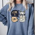 Llama Shirt English Teacher School Student ESL Joke Comfort Colors Sweatshirt Blue Jean