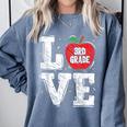 LOVE Apple 3rd Grade Teacher Student School Comfort Colors Sweatshirt Blue Jean LOVE Apple 3rd Grade Teacher Student School Comfort Colors Sweatshirt Blue Jean