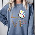 Love Art For Artist Art Teacher Comfort Colors Sweatshirt Blue Jean