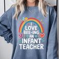 I Love Bee-Ing An Infant Teacher Toddler Teaching Comfort Colors Sweatshirt Blue Jean I Love Bee-Ing An Infant Teacher Toddler Teaching Comfort Colors Sweatshirt Blue Jean