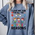 Love Job For Little Reasons Daycare Teacher Graphic Comfort Colors Sweatshirt Blue Jean