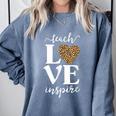 Love Leopard Print Teacher Cheetah School Inspire Teach Comfort Colors Sweatshirt Blue Jean Love Leopard Print Teacher Cheetah School Inspire Teach Comfort Colors Sweatshirt Blue Jean