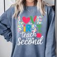 Love Them First Teach Them Second Teacher Student Love Quote Comfort Colors Sweatshirt Blue Jean