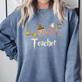 Love Teacher Wizards Back To School Halloween Comfort Colors Sweatshirt Blue Jean