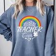 Luckiest Teacher Ever Rainbow- St Patricks Day Teacher Comfort Colors Sweatshirt Blue Jean Luckiest Teacher Ever Rainbow- St Patricks Day Teacher Comfort Colors Sweatshirt Blue Jean