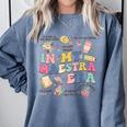 In My Maestra Era Spanish Bilingual Teacher First Day Comfort Colors Sweatshirt Blue Jean