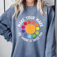 Make Your Mark For a International Dot Day Teacher Dot Lover Comfort Colors Sweatshirt Blue Jean