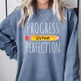 Motivational Progress Over Perfection Back To School Teacher Comfort Colors Sweatshirt Blue Jean Motivational Progress Over Perfection Back To School Teacher Comfort Colors Sweatshirt Blue Jean