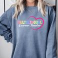 Multilingual Learner Teacher Heart Comfort Colors Sweatshirt Blue Jean Multilingual Learner Teacher Heart Comfort Colors Sweatshirt Blue Jean