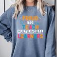 Multilingual Teacher Linguist Language ESL Teaching Comfort Colors Sweatshirt Blue Jean