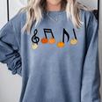 Music Notes Pumpkin Music Teacher Musician Fall Halloween Men Women Kids Comfort Colors Sweatshirt Blue Jean