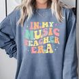In My Music Teacher Era Retro Back To School Musician Band Men Women Comfort Colors Sweatshirt Blue Jean