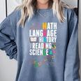 Music Teacher Music Math Language History Reading Science Comfort Colors Sweatshirt Blue Jean
