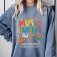 Music Teacher Music Sing Play Dance Choir Piano Comfort Colors Sweatshirt Blue Jean