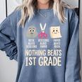 Nothing Beats 1st Grade Back To School Kids Teachers Comfort Colors Sweatshirt Blue Jean Nothing Beats 1st Grade Back To School Kids Teachers Comfort Colors Sweatshirt Blue Jean