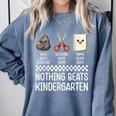 Nothing Beats Kindergarten Back To School Kids Teacher Comfort Colors Sweatshirt Blue Jean Nothing Beats Kindergarten Back To School Kids Teacher Comfort Colors Sweatshirt Blue Jean