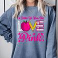 In October We Wear Pink Love Teacher Breast Cancer Awareness Comfort Colors Sweatshirt Blue Jean