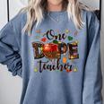 One Dope Teacher Comfort Colors Sweatshirt Blue Jean