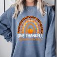 One Thankful Science Teacher Rainbow Boho Fall Thanksgiving Comfort Colors Sweatshirt Blue Jean