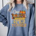 One Thankful Sped Teacher Cute Thanksgiving Women Comfort Colors Sweatshirt Blue Jean One Thankful Sped Teacher Cute Thanksgiving Women Comfort Colors Sweatshirt Blue Jean