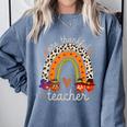 One Thankful Teacher Thanksgiving Turkey Rainbow Fall Comfort Colors Sweatshirt Blue Jean One Thankful Teacher Thanksgiving Turkey Rainbow Fall Comfort Colors Sweatshirt Blue Jean