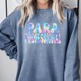 Paraprofessional Groovy Back To School Cute Teachers Women Comfort Colors Sweatshirt Blue Jean