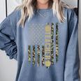 Patriotic Teacher American Flag Camouflage 4th Of July Camo Comfort Colors Sweatshirt Blue Jean