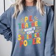 PE Gym School Coach PE Teacher What's Your Superhero Power Comfort Colors Sweatshirt Blue Jean PE Gym School Coach PE Teacher What's Your Superhero Power Comfort Colors Sweatshirt Blue Jean