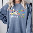 Peace Love Inclusion Sped Squad Special-Ed Teacher Daycare Comfort Colors Sweatshirt Blue Jean Peace Love Inclusion Sped Squad Special-Ed Teacher Daycare Comfort Colors Sweatshirt Blue Jean