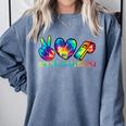 Peace Love Physical Education Tie Dye Sports PE Teacher Comfort Colors Sweatshirt Blue Jean