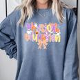 Physical Education Halloween Bow Checkered Teacher Ghost PE Comfort Colors Sweatshirt Blue Jean