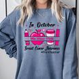 Pre-k Teacher In October We Wear Pink Breast Cancer Comfort Colors Sweatshirt Blue Jean