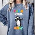 Pre-K Vibes Only Penguin Teachers Kids Back To School Comfort Colors Sweatshirt Blue Jean